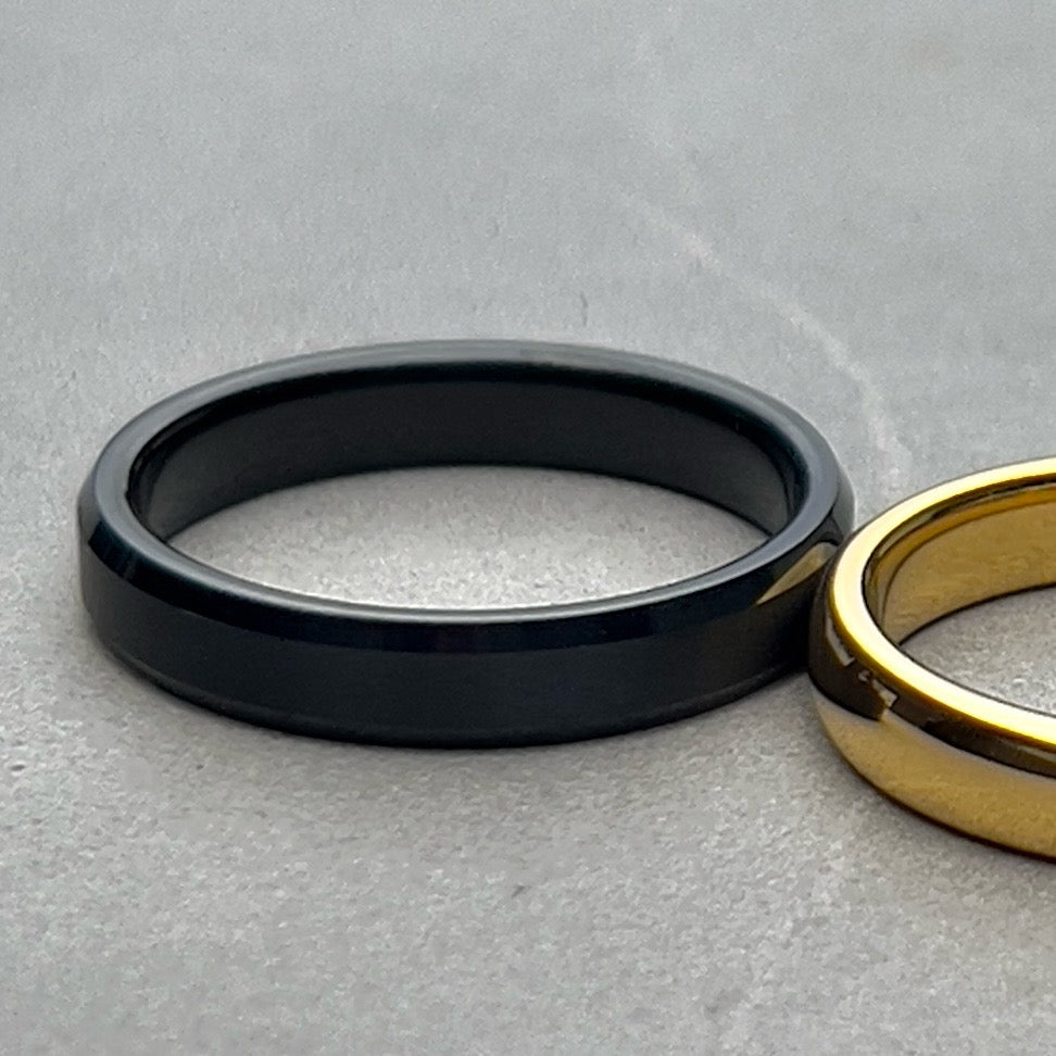 Archer Matte Black and Gold Tungsten Carbide Wedding Ring - Zokk