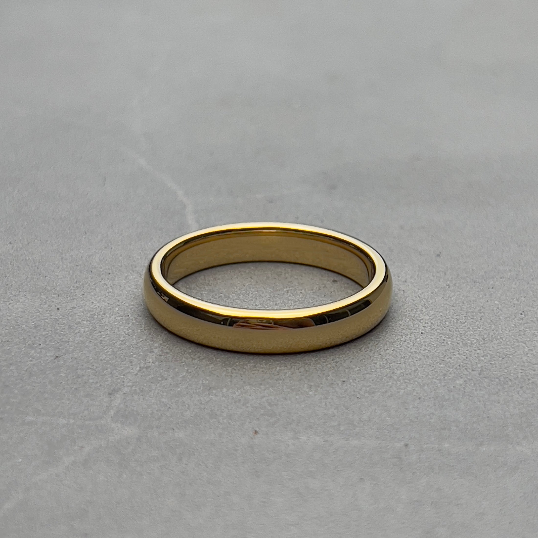 Apollo Ring - Tungsten Gold Polished Domed Ring - Zokk