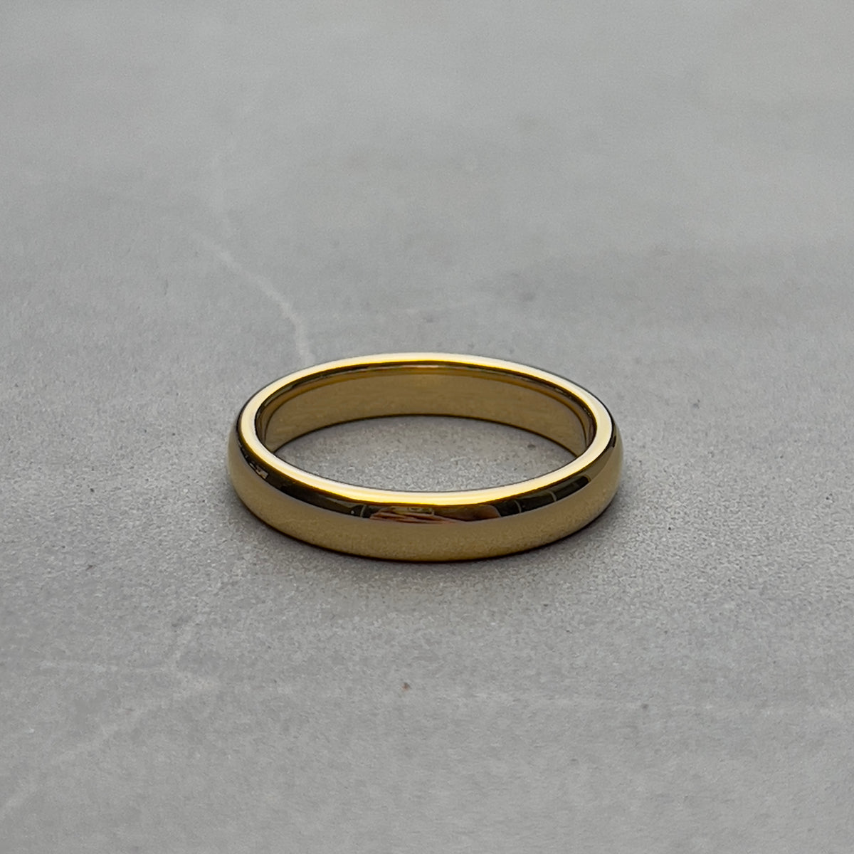 Apollo 4mm Polished Gold Tungsten Carbide Wedding Ring - Zokk
