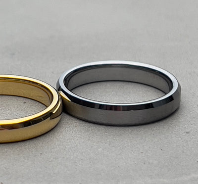 Atlas 4mm Mette Black and Gold Tungsten Carbide Wedding Ring - Zokk