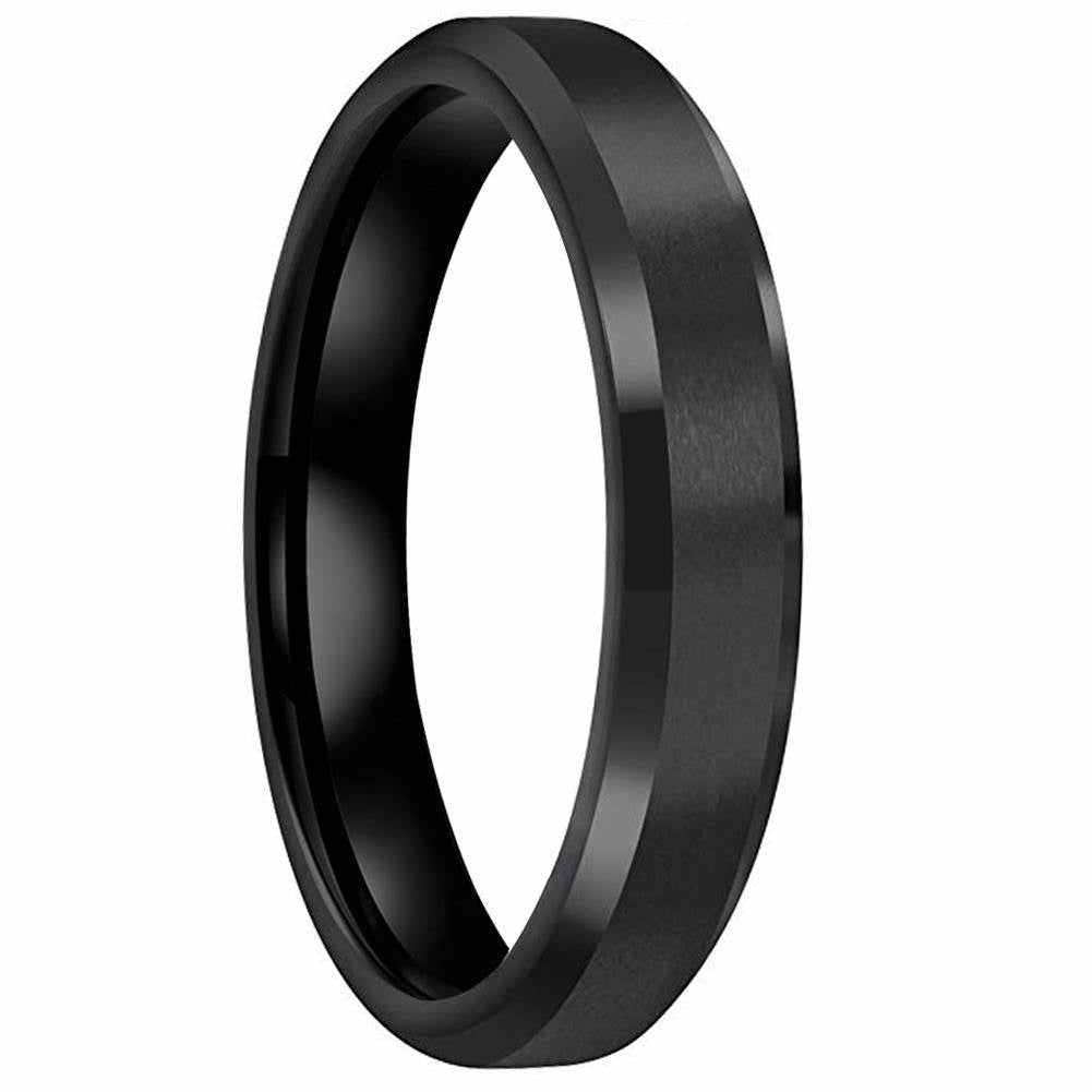 Archer Matte Black Tungsten Carbide Wedding Ring - Zokk