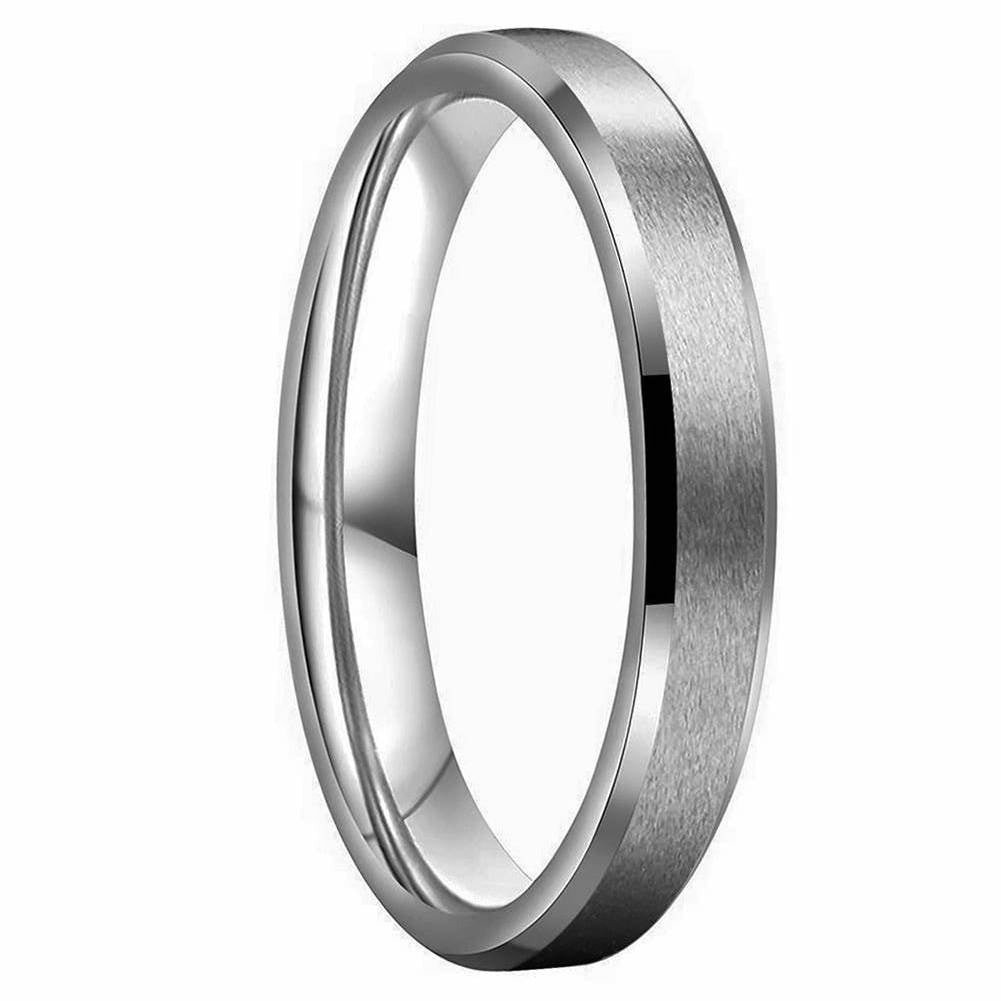 Atlas 4mm Mette Silver Tungsten Carbide Wedding Ring - Zokk