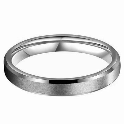 Atlas 4mm Mette Silver Tungsten Carbide Wedding Ring - Zokk